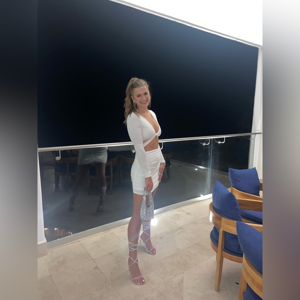 Steve Madden Uplift Wrap Around White Heels